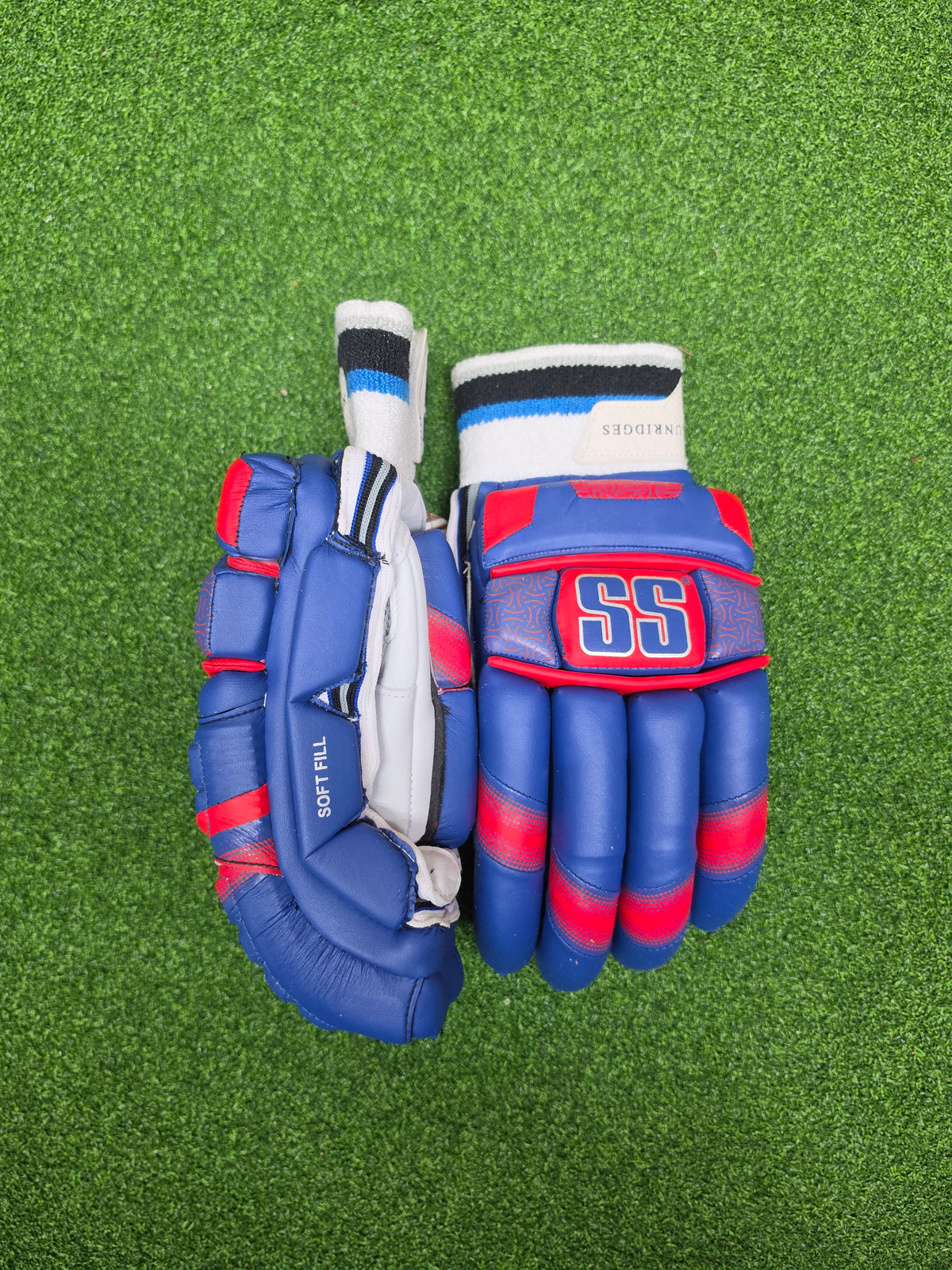 SS Super Test Gujarat Titan IPL cricket batting gloves in blue and pink
