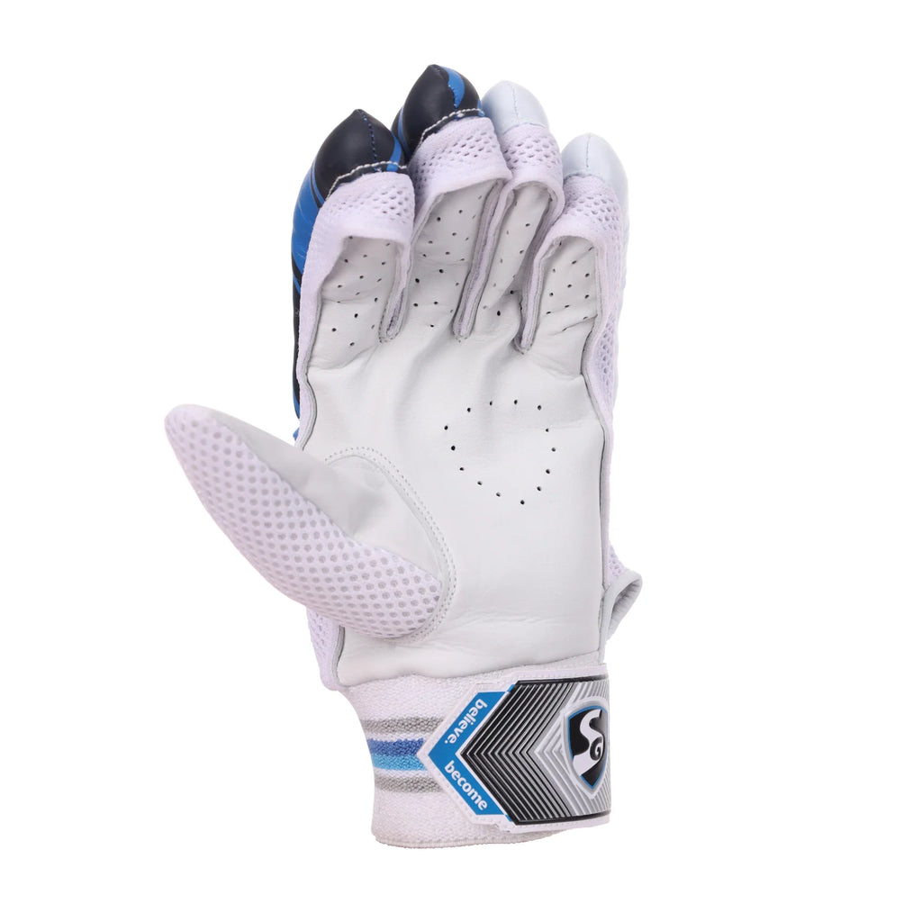 SG Super Club youth batting gloves palm view premium grip Alberta Cricket Store