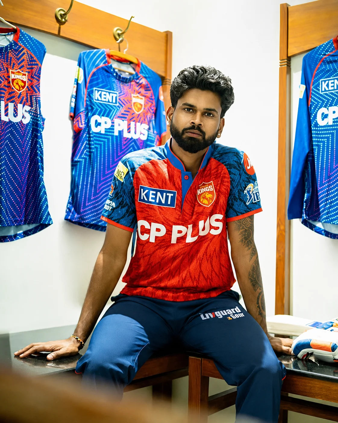 Indian cricketer Shreyas Iyer in Punjab Kings IPL 2026 Jersey at Alberta Cricket Store Canada