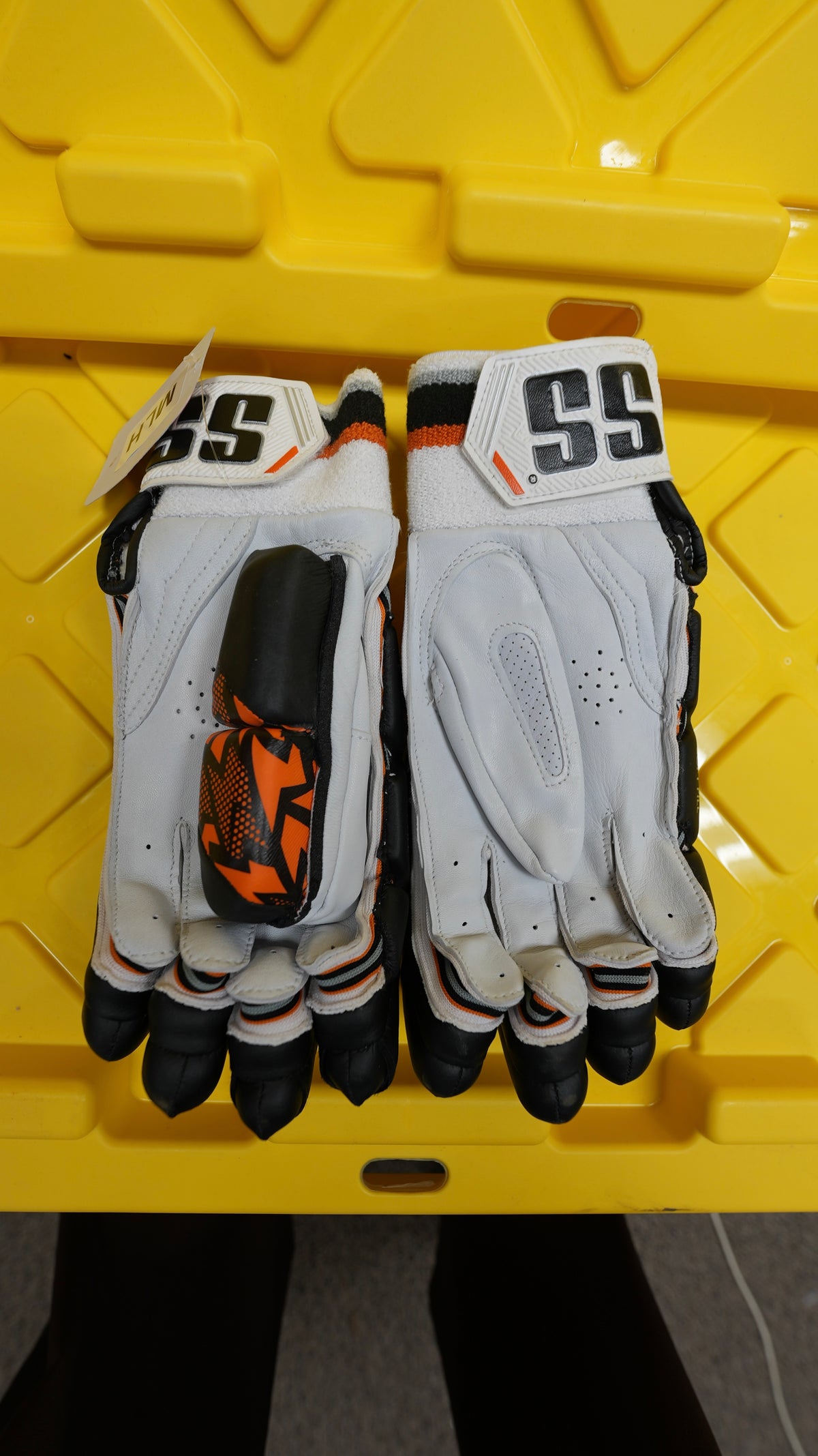 SS Super Test Black & Orange cricket batting Gloves