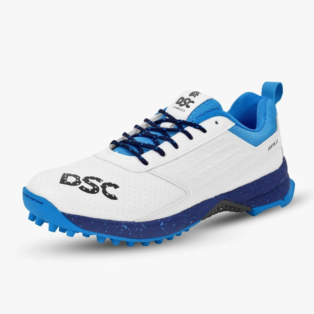 DSC Jaffa 22 Cricket Shoes White Navy Blue online promotion