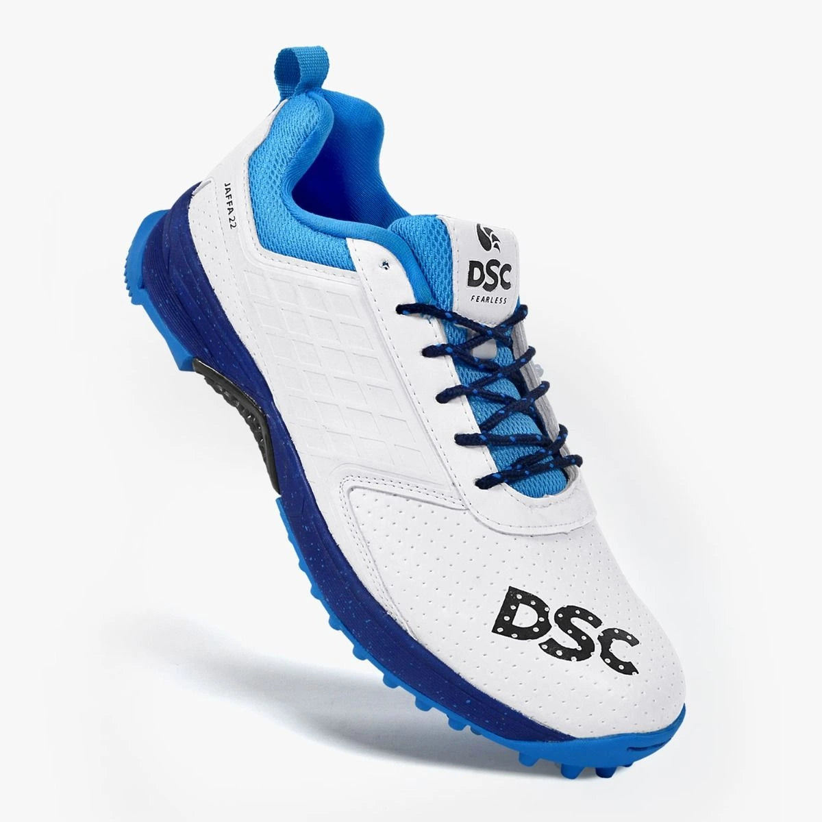 DSC Jaffa 22 Cricket Shoes White Navy Blue online promotion