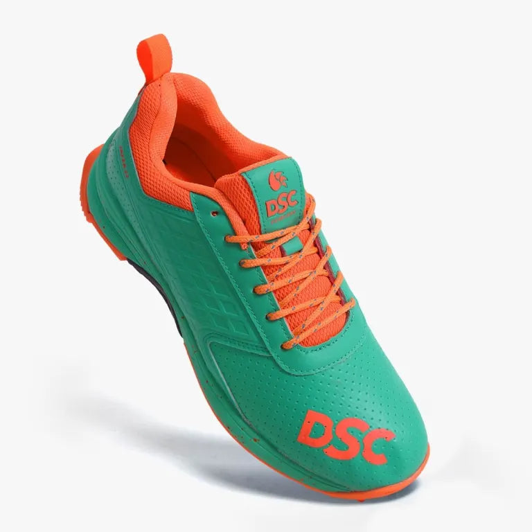 DSC Jaffa 22 Cricket Shoes Green/Orange – + Free SG RP Ecolite Batting Gloves (Right or Left Hand) — or choose another f