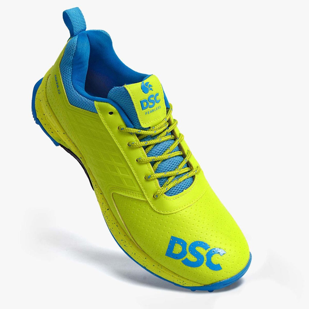 DSC Jaffa 22 Cricket Shoes Fluro Yellow/White –+ Free SG RP Ecolite Batting Gloves (Right or Left Hand) — or choose anot