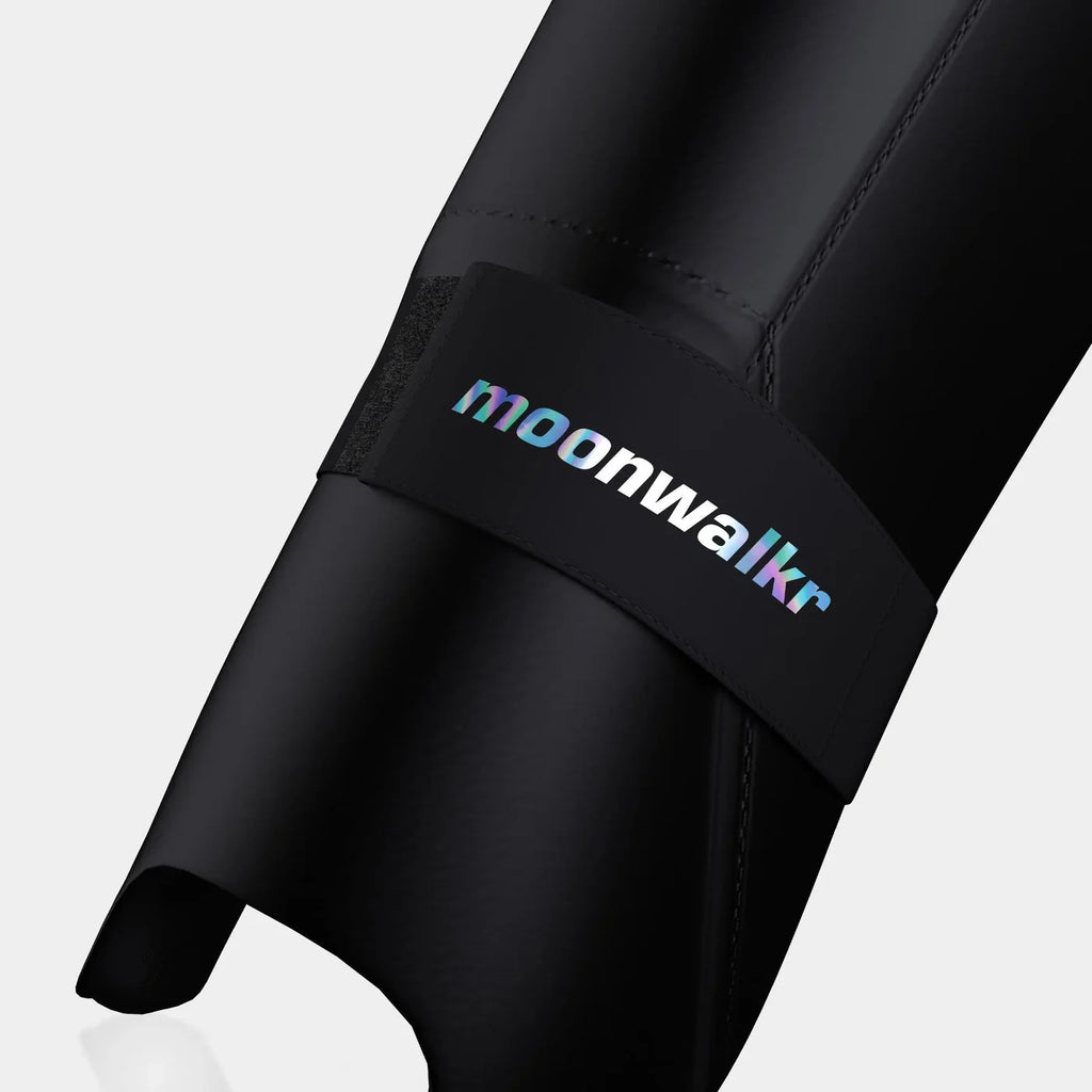 Moonwalkr Keeping Shin Guards pair front showcase view at Alberta Cricket Store