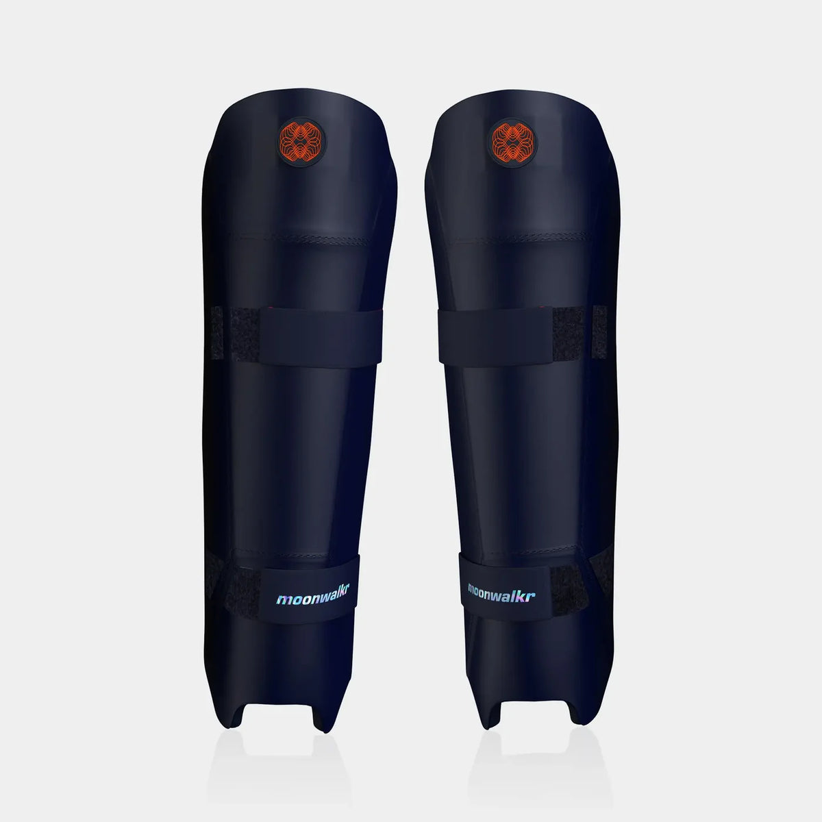 Moonwalkr Keeping Shin Guards pair back view showing straps and inner padding at Alberta Cricket Store