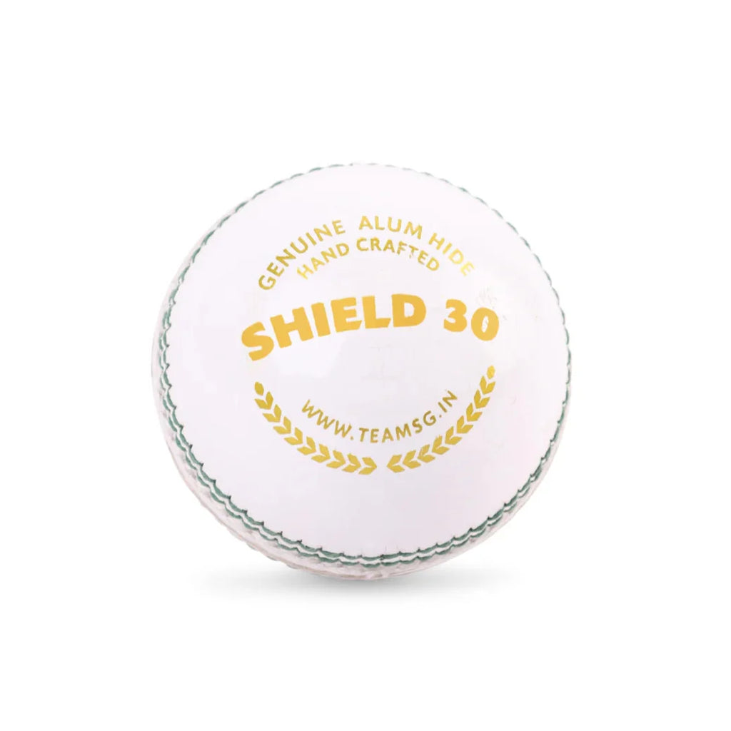 SG Shield 30 White Cricket Leather Ball