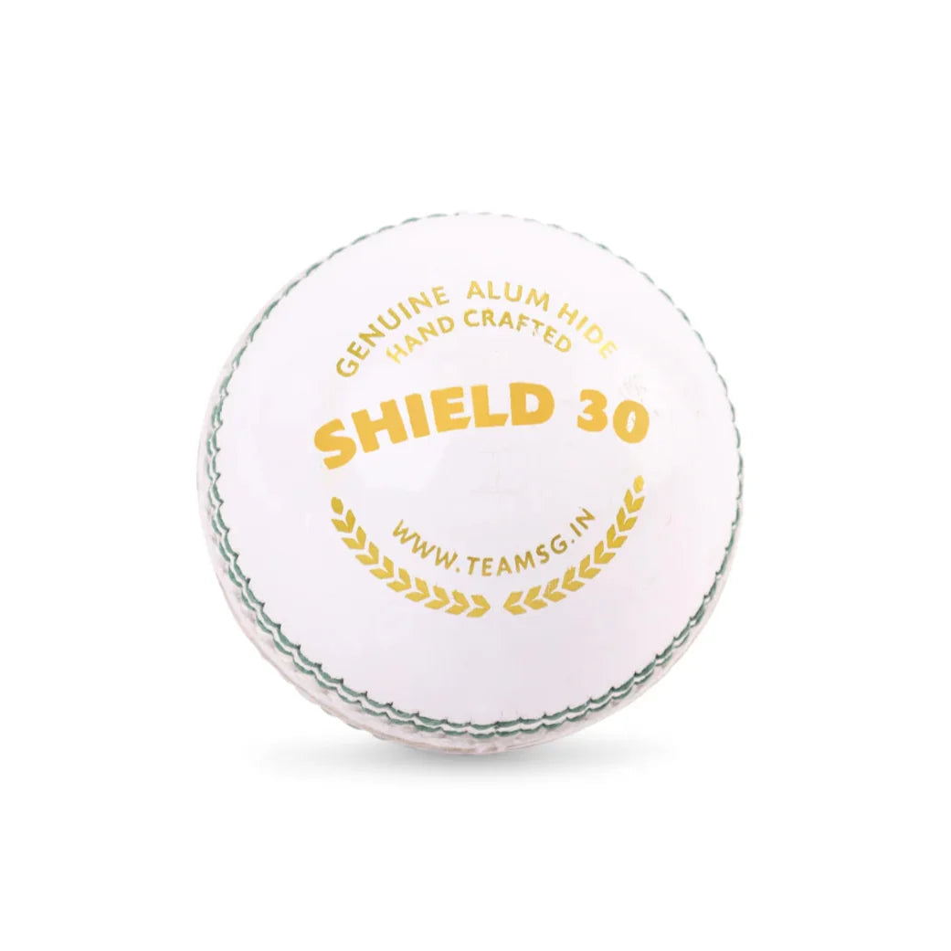 SG Shield 30 White Cricket Leather Ball
