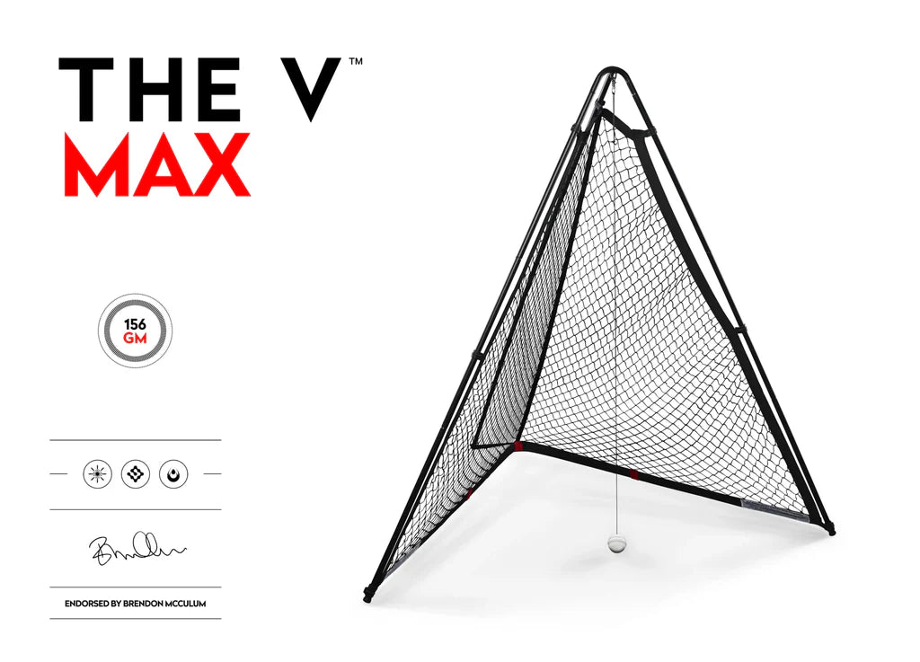 The V Max Training Batting Net for professional cricket practice, available at albertacricketstore.com.