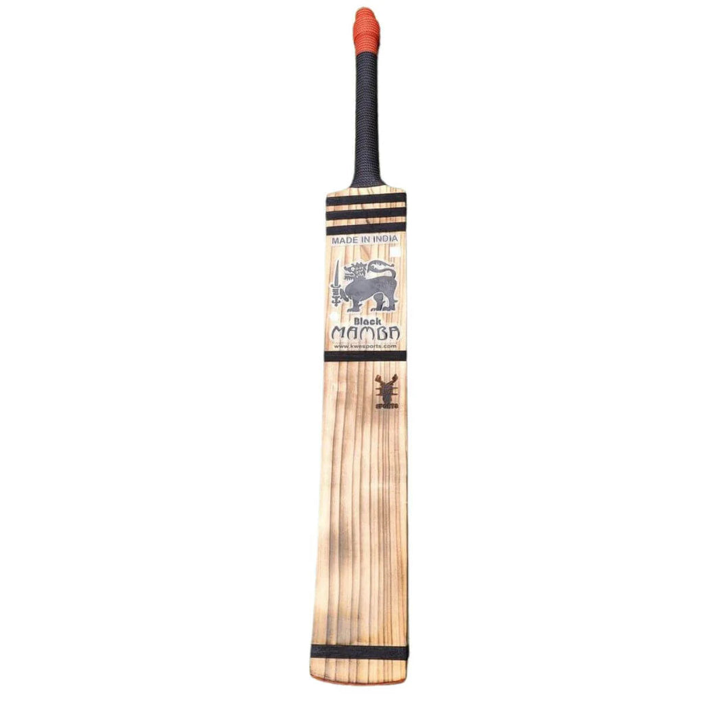 Bandook Black Mamba Burn Kashmir Willow Cricket Bat - Long Blade (LB) - Front View