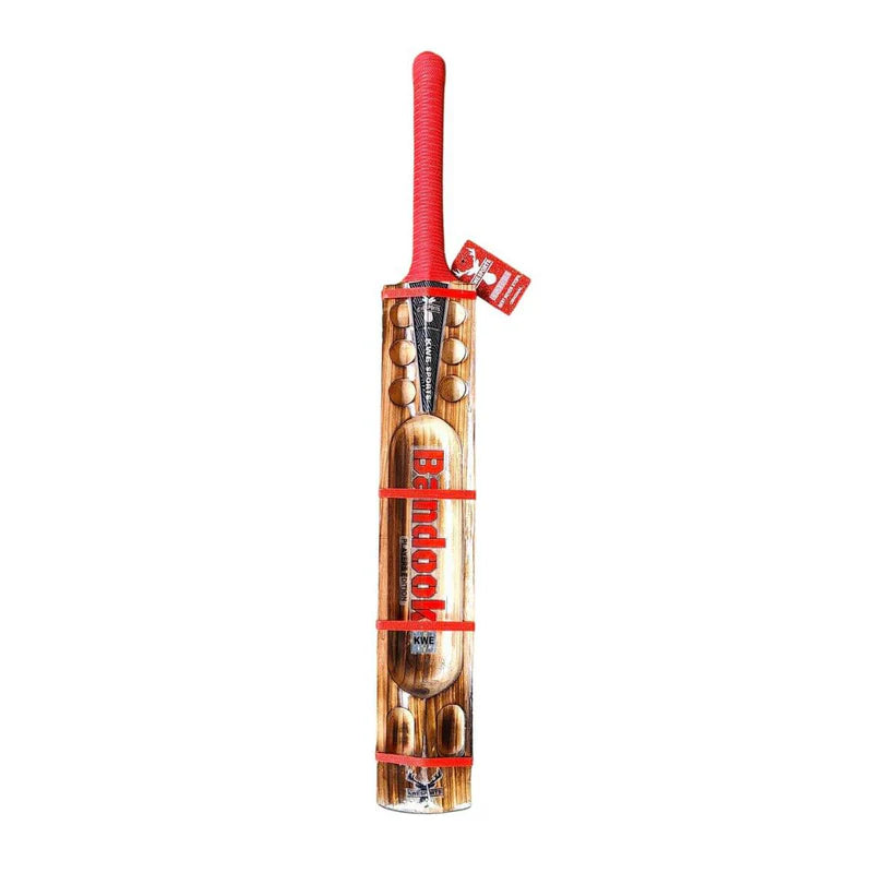 Bandook Kwe Burn Hard Tennis Kashmir Willow Cricket Bat - Short Handle (SH) - Back View