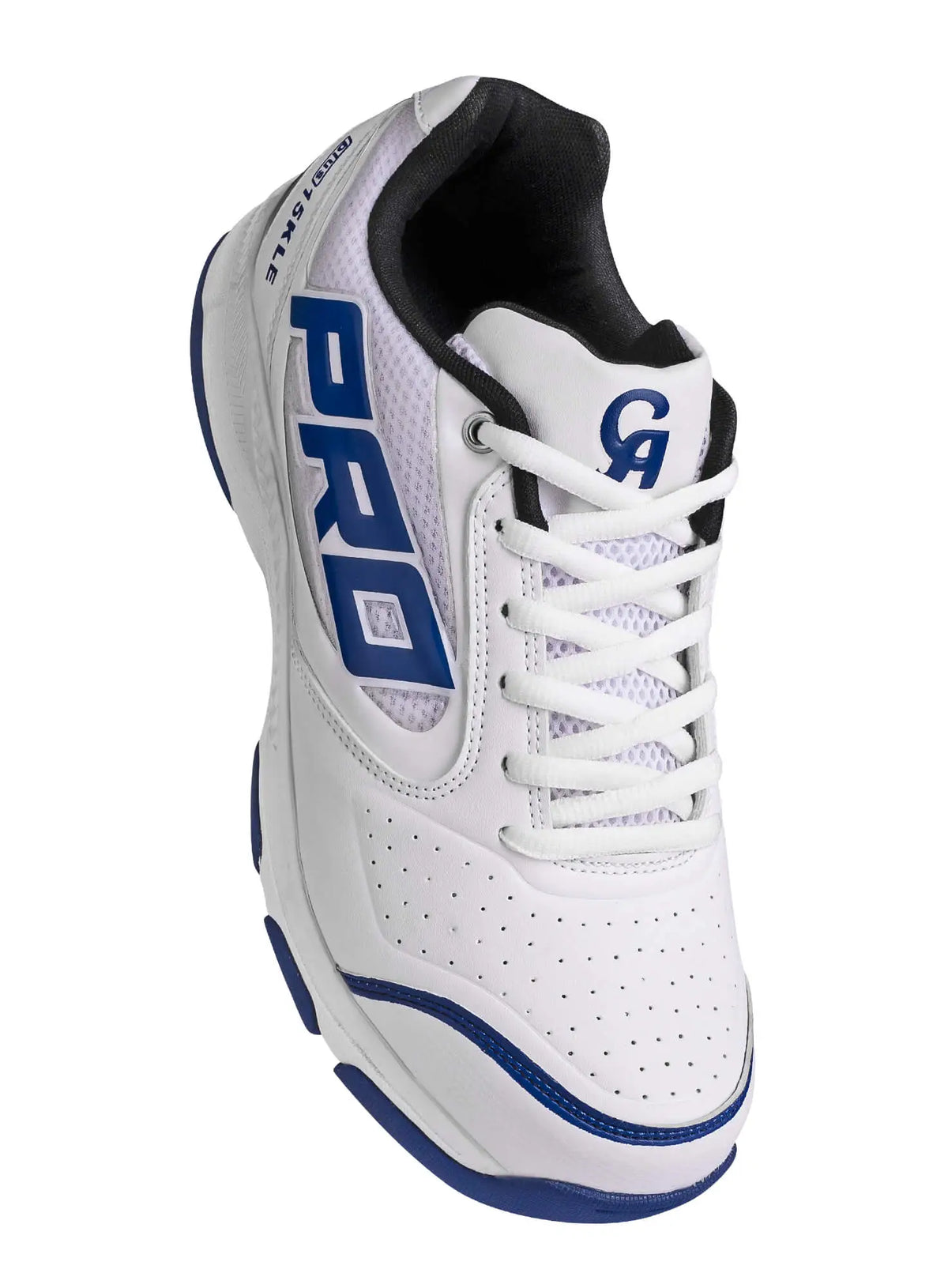 CA Plus 15K LE Cricket Shoes in white and blue color at Alberta Cricket Store Canada