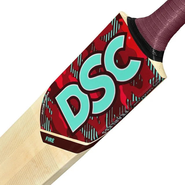 DSC Fire Tennis Dominating Strokes Kashmir Willow Cricket Bat - Short Handle (SH) - Back View
