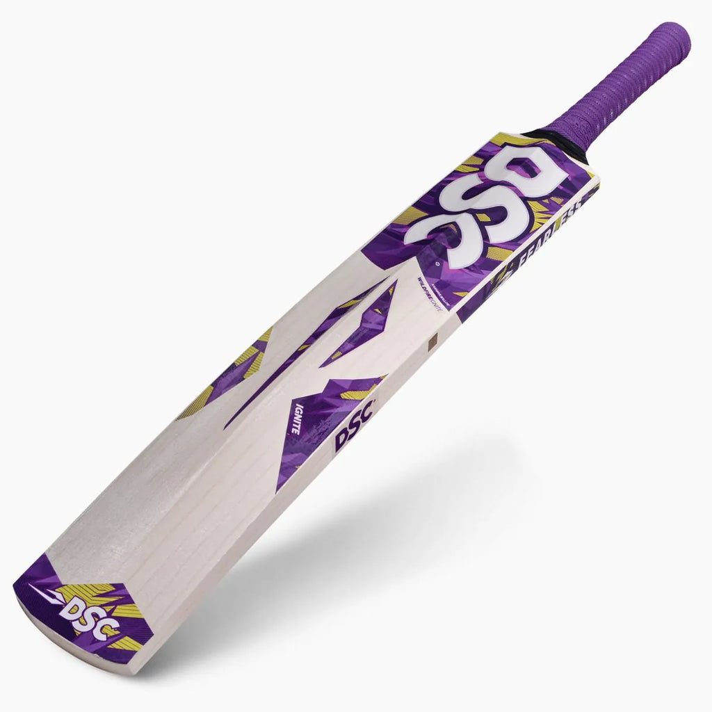 DSC Wildfire Ignite Tennis Cricket Bat – SH | 34" Full Length + FREE Extra Grip + FREE NIVIA Heavy Red Tennis Ball (Box of 12)