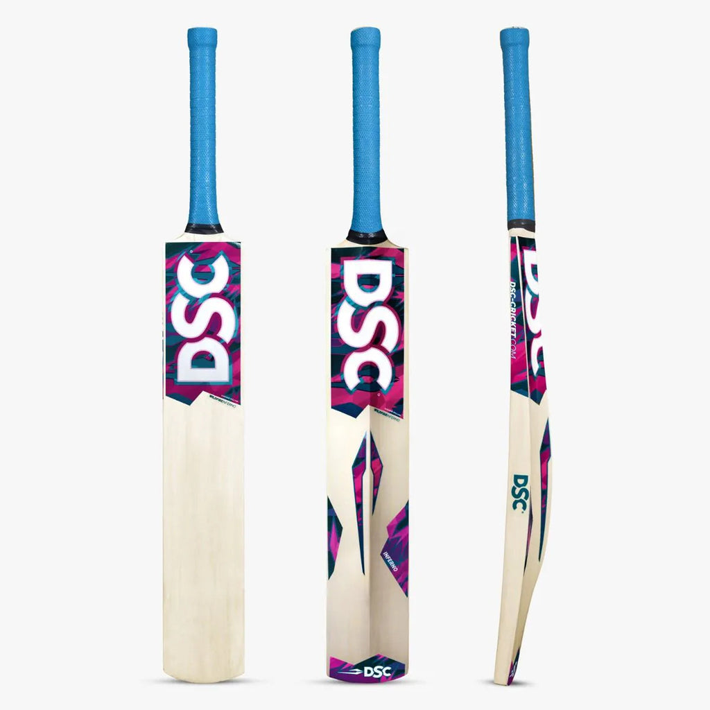 DSC Wildfire Inferno Tennis 34 Length Kashmir Willow Cricket Bat - Short Handle (SH) - Front View