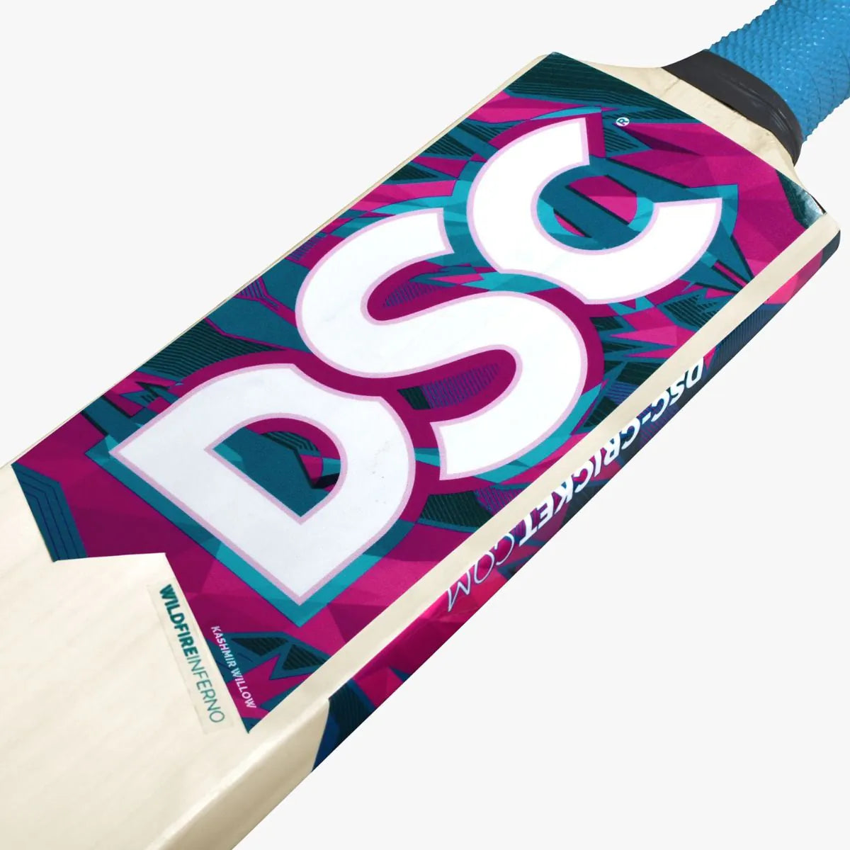 DSC Wildfire Inferno Tennis 34 Length Kashmir Willow Cricket Bat - Short Handle (SH) - Side View