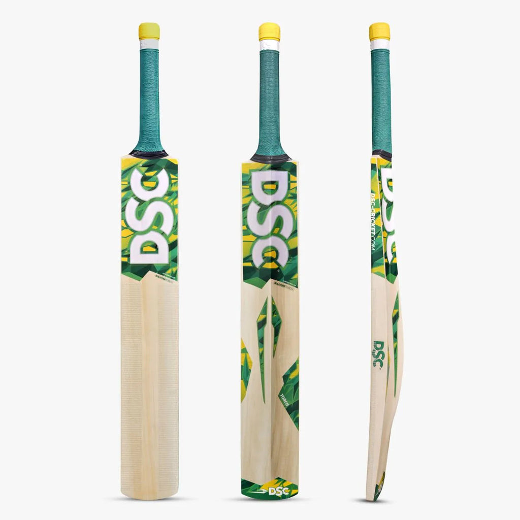 DSC Wildfire Torch Tennis 34 Length Kashmir Willow Cricket Bat - Short Handle (SH) - Front View