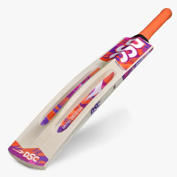 DSC Wildfire Volcano Tennis 34 Length Kashmir Willow Cricket Bat - Short Handle (SH) - Back View
