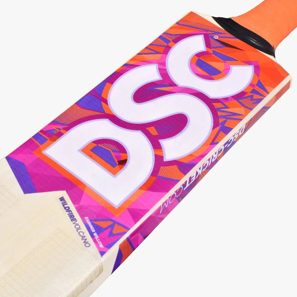 DSC Wildfire Volcano Tennis 34 Length Kashmir Willow Cricket Bat - Short Handle (SH) - Side View