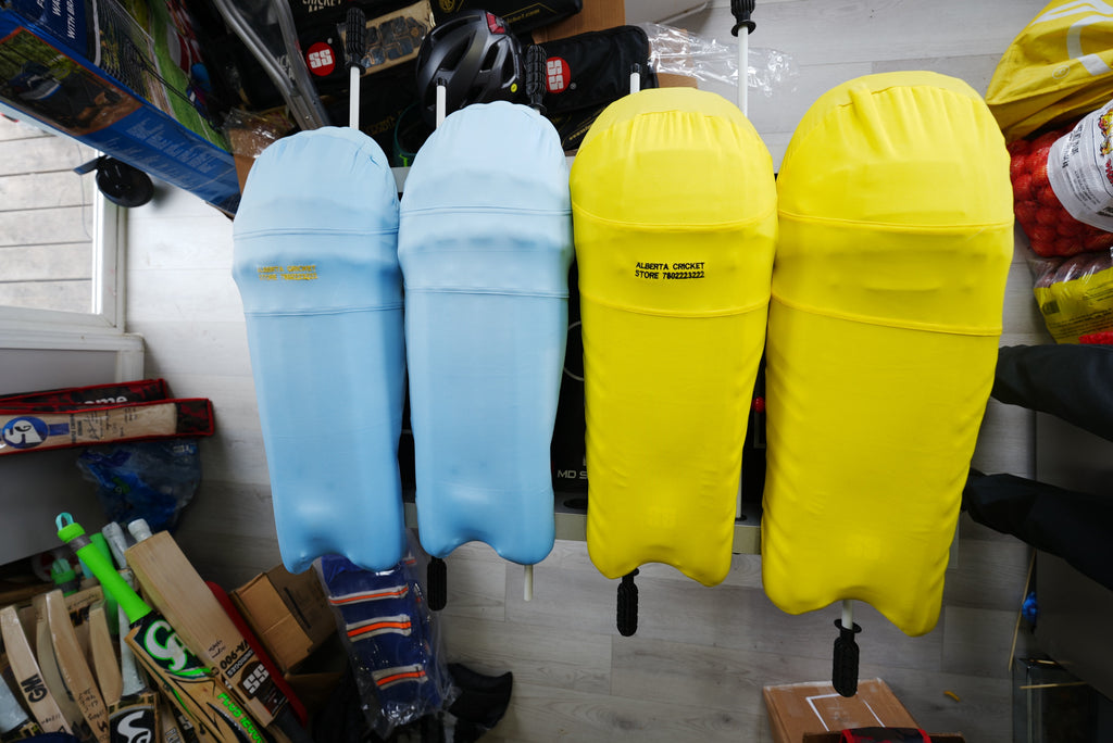CA-Cricket Batting Pad Clads Senior Leg Guard Shield Covers with embroideried Alberta Cricket store