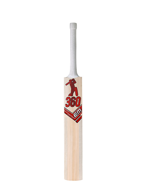 EM 360 Bold Kashmir Willow Cricket Bat - Short Handle (SH) - Back View