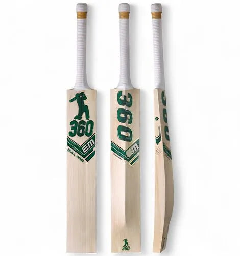 EM 360 Bull Ring English Willow Cricket Bat - Short Handle (SH) - Front View