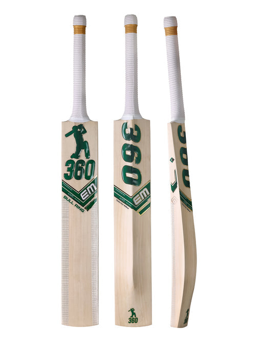 EM 360 Bull Ring Kashmir Willow Cricket Bat - Short Handle (SH) - Front View
