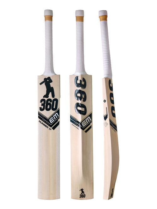 EM 360 No 17 Kashmir Willow Cricket Bat - Short Handle (SH) - Front View