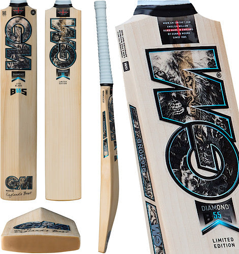 GM Diamond 404 English Willow Cricket Bat - Short Handle (SH) - Back View