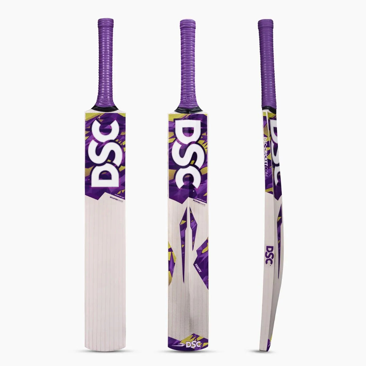 DSC Wildfire Ignite Tennis Cricket Bat – SH | 34" Full Length + FREE Extra Grip + FREE NIVIA Heavy Red Tennis Ball (Box of 12)