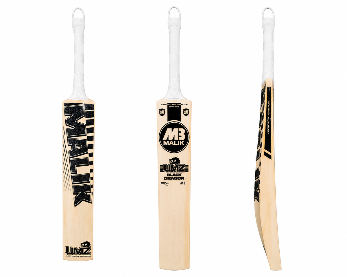 MB Umz Dragon English Willow Cricket Bat - Short Handle (SH) - Front View