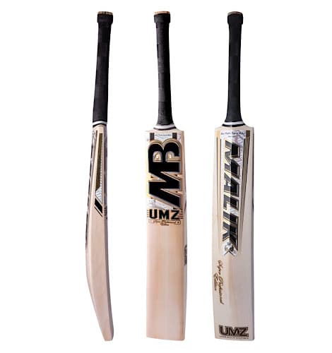 MB Umz Professional English Willow Cricket Bat - Short Handle (SH) - Front View