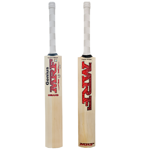 MRF Genius Grand English Willow Cricket Bat - Short Handle (SH) - Front View