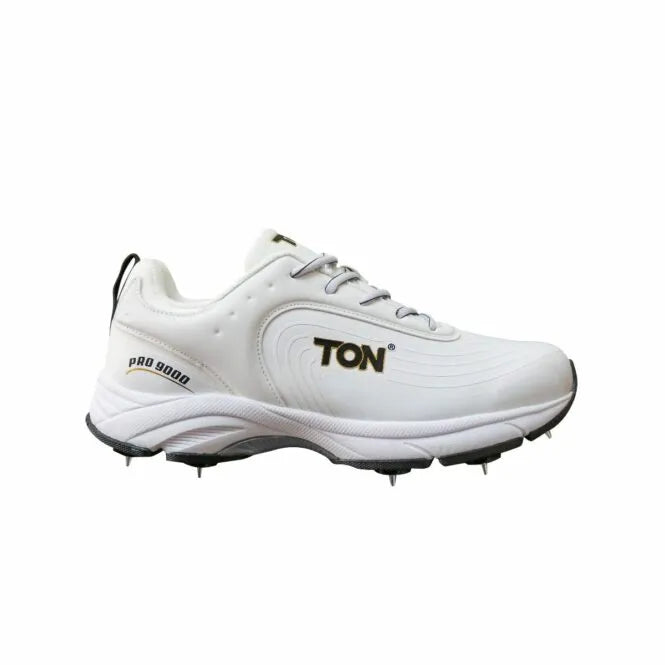 SS Ton Pro 9000 Cricket Spike Shoes (White/Black)