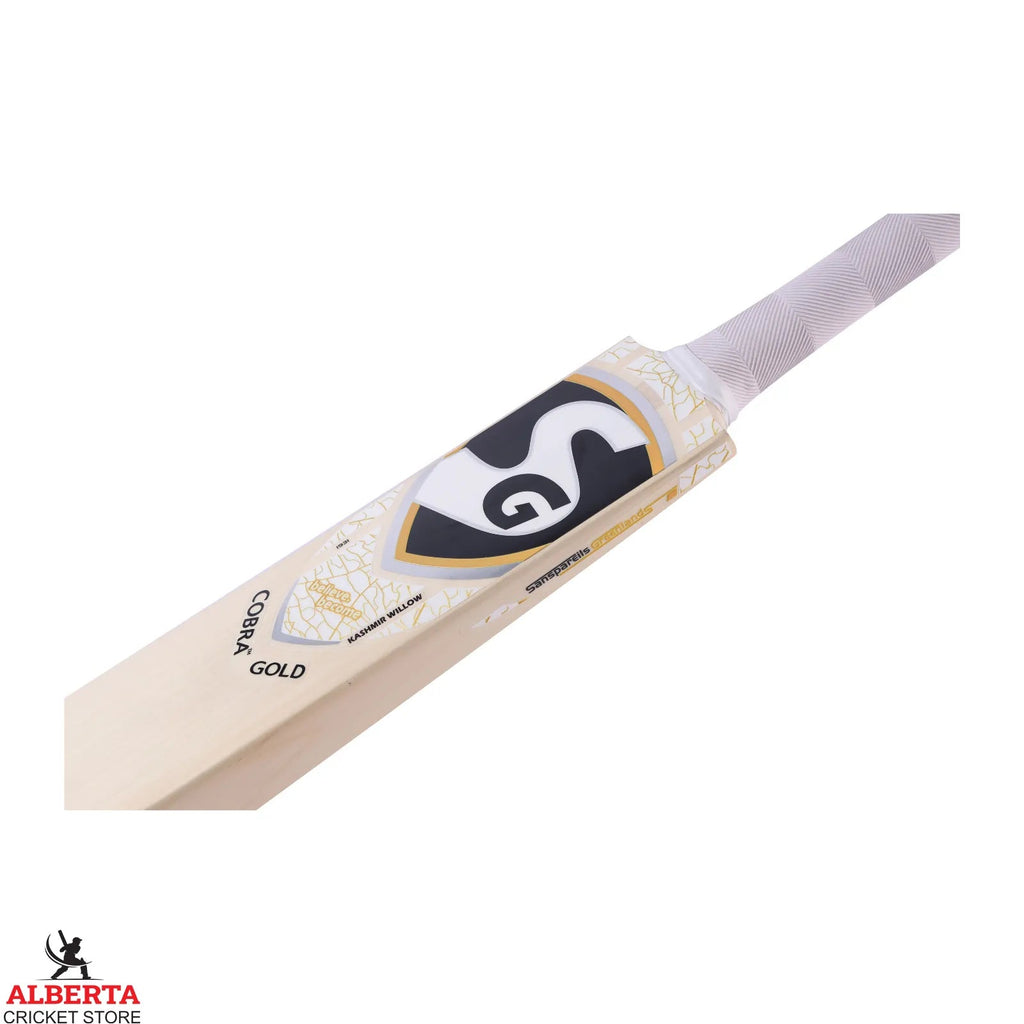 SG Cobra Gold Kashmir Willow Cricket Bat - Short Handle (SH) - Side View