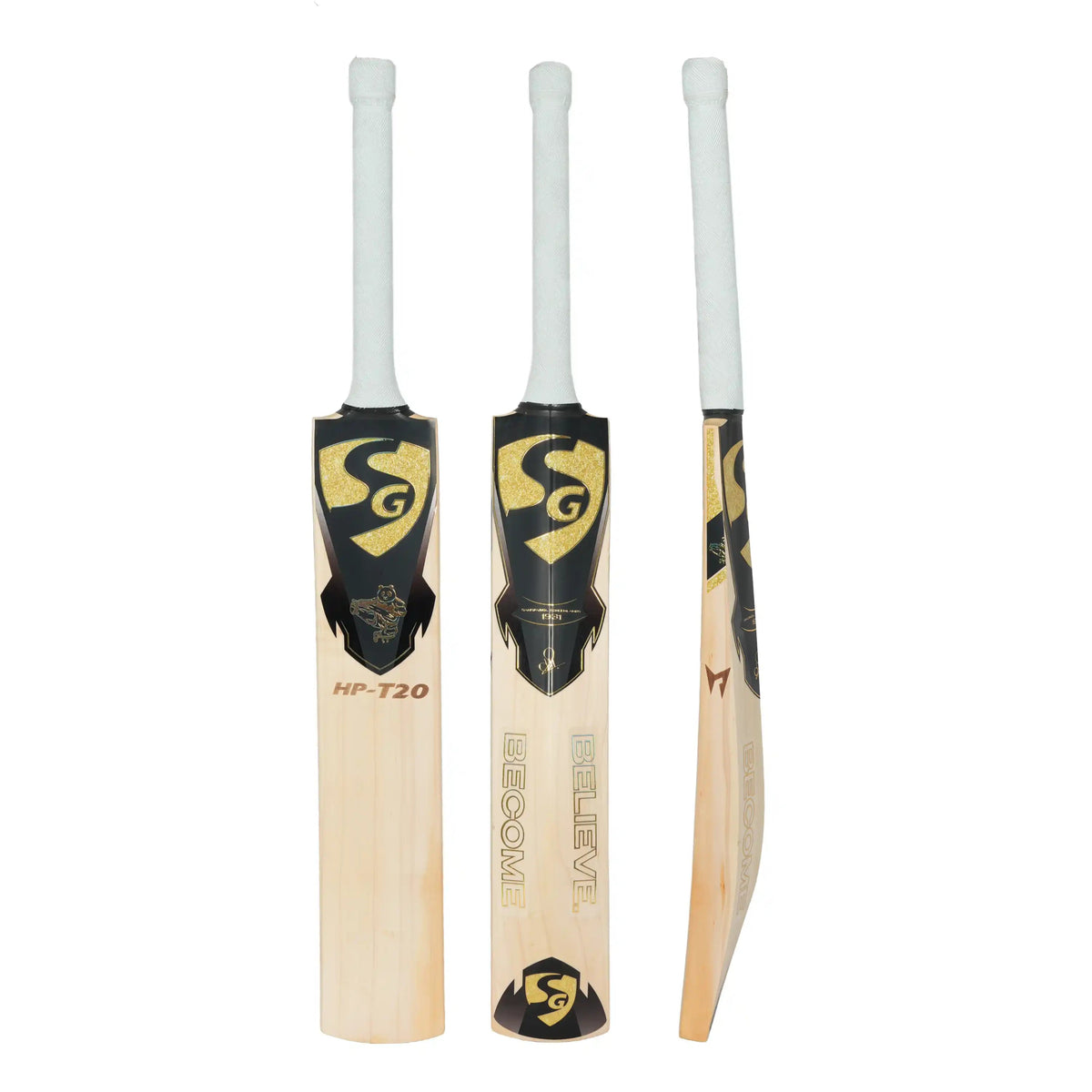 SG Hp T20 English Willow Cricket Bat - Short Handle (SH) - Front View