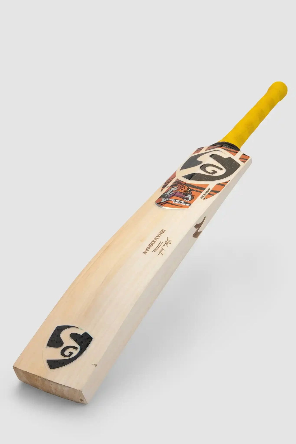 SG Ik Ishan Kishan English Willow Cricket Bat - Short Handle (SH) - Front View