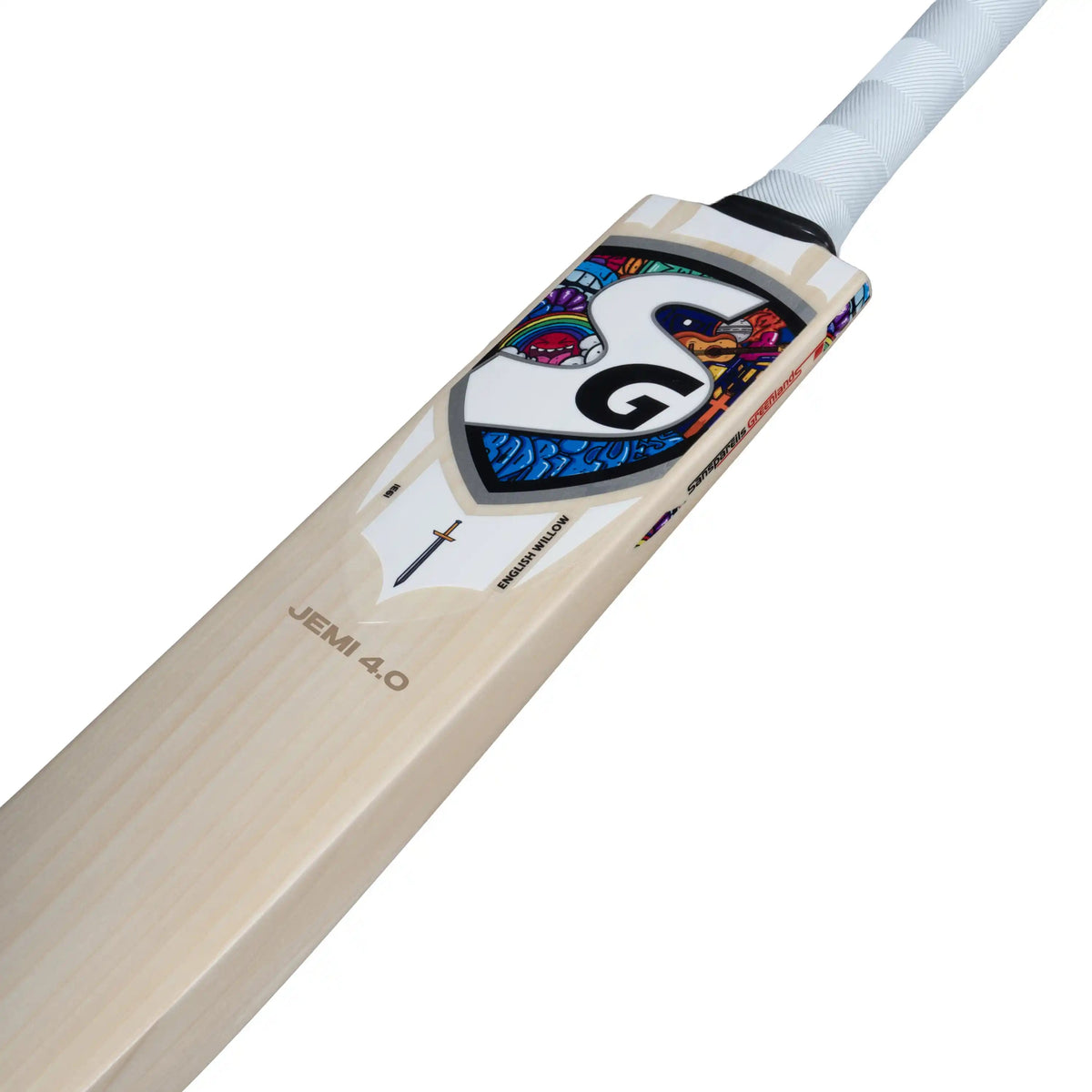 SG Jemi 4 0 English Willow Cricket Bat - Short Handle (SH) - Side View