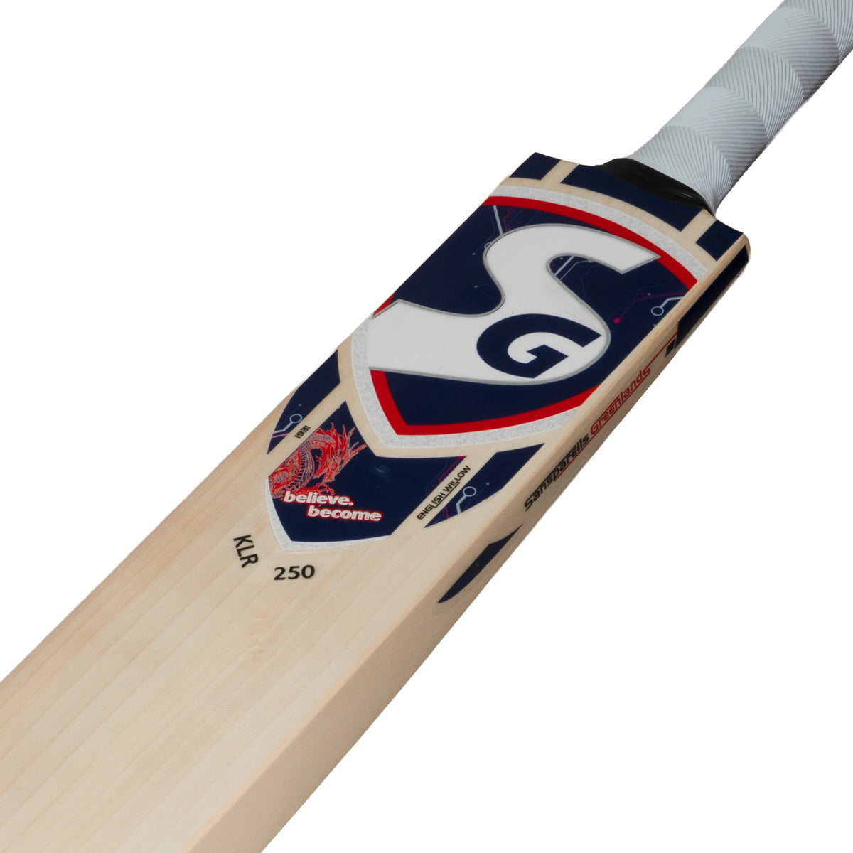SG Klr 250 English Willow Cricket Bat - Short Handle (SH) - Side View