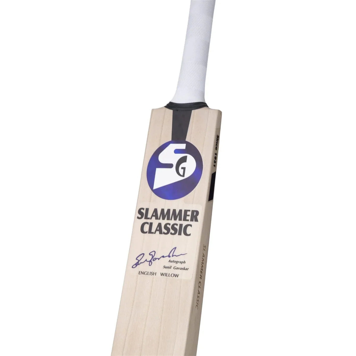 SG Slammer Classic English Willow Cricket Bat - Short Handle (SH) - Front View