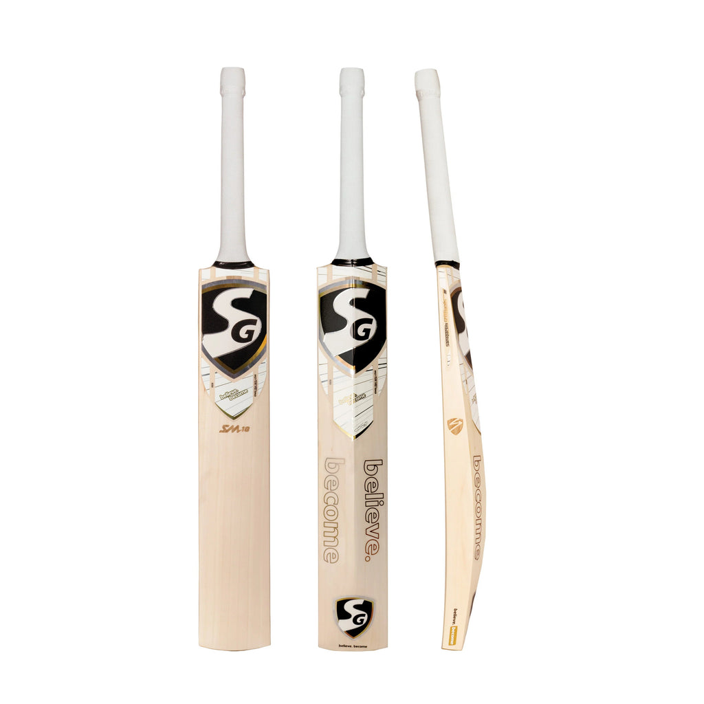 SG Sm 18 English Willow Cricket Bat - Short Handle (SH) - Front View