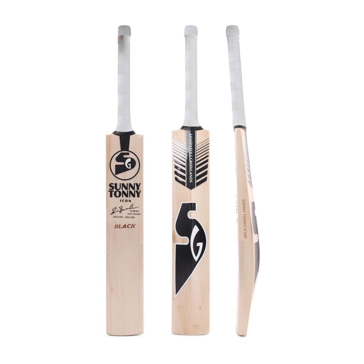 SG Sunny Tonny Icon English Willow Cricket Bat - Short Handle (SH) - Front View