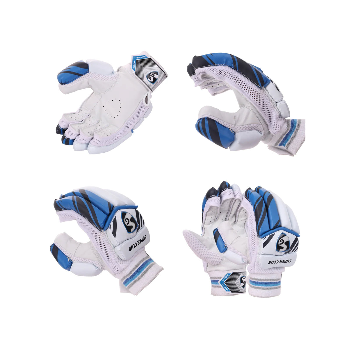 SG Super Club youth batting gloves full multi view set Alberta Cricket Store