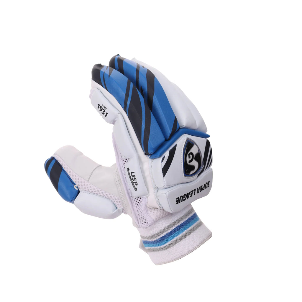 SG Super League left hand batting glove side finger protection view Alberta Cricket Store