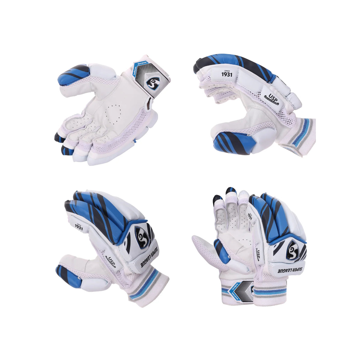 SG Super League left hand batting gloves full multi view set Alberta Cricket Store
