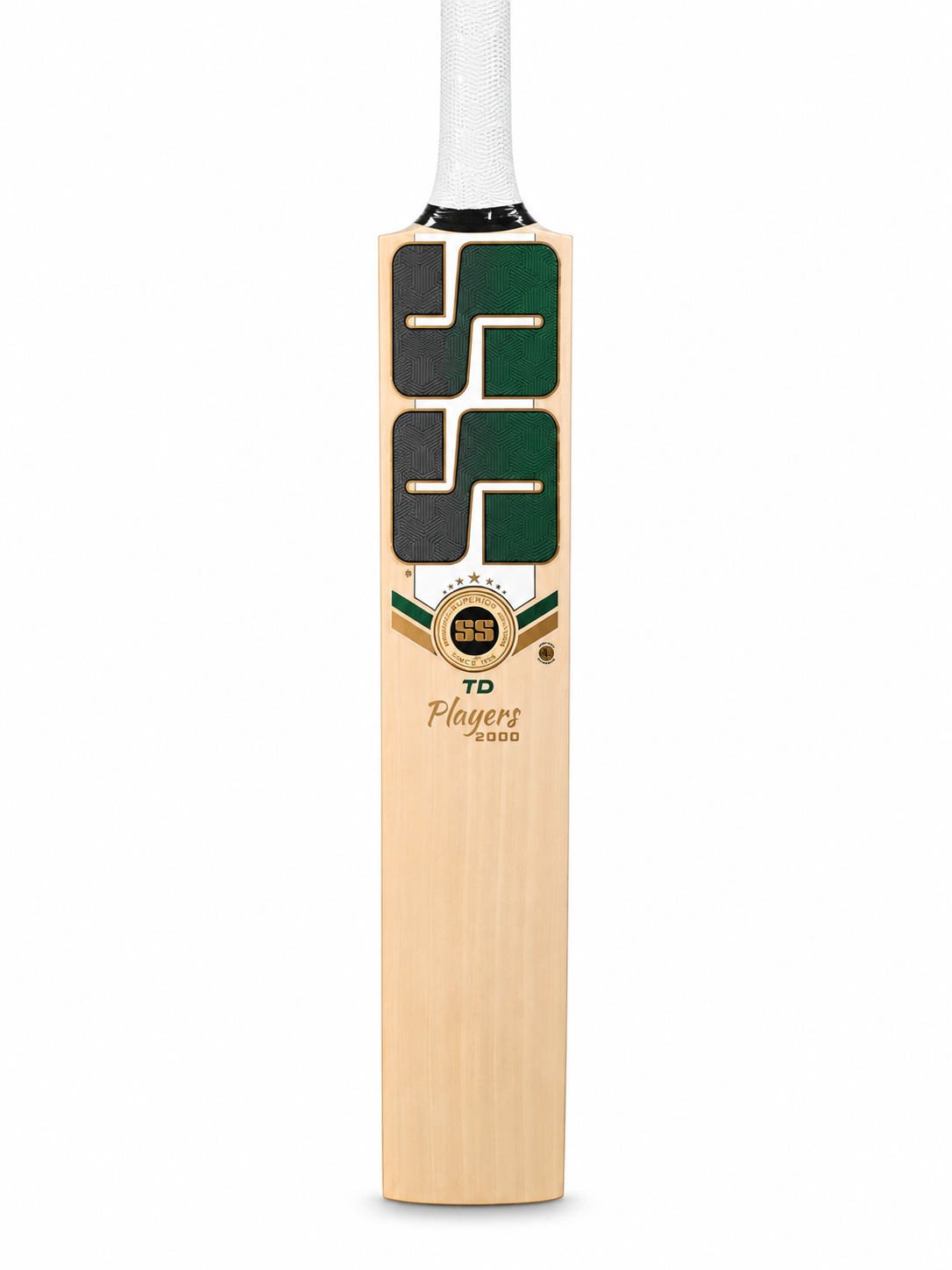 SS TON 2000 Tim David English Willow Cricket Bat - Short Handle (SH) - Front View
