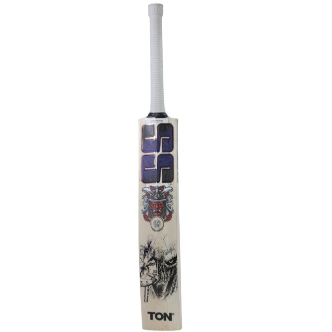 SS TON Devils Blue Kashmir Willow Cricket Bat - Short Handle (SH) - Back View