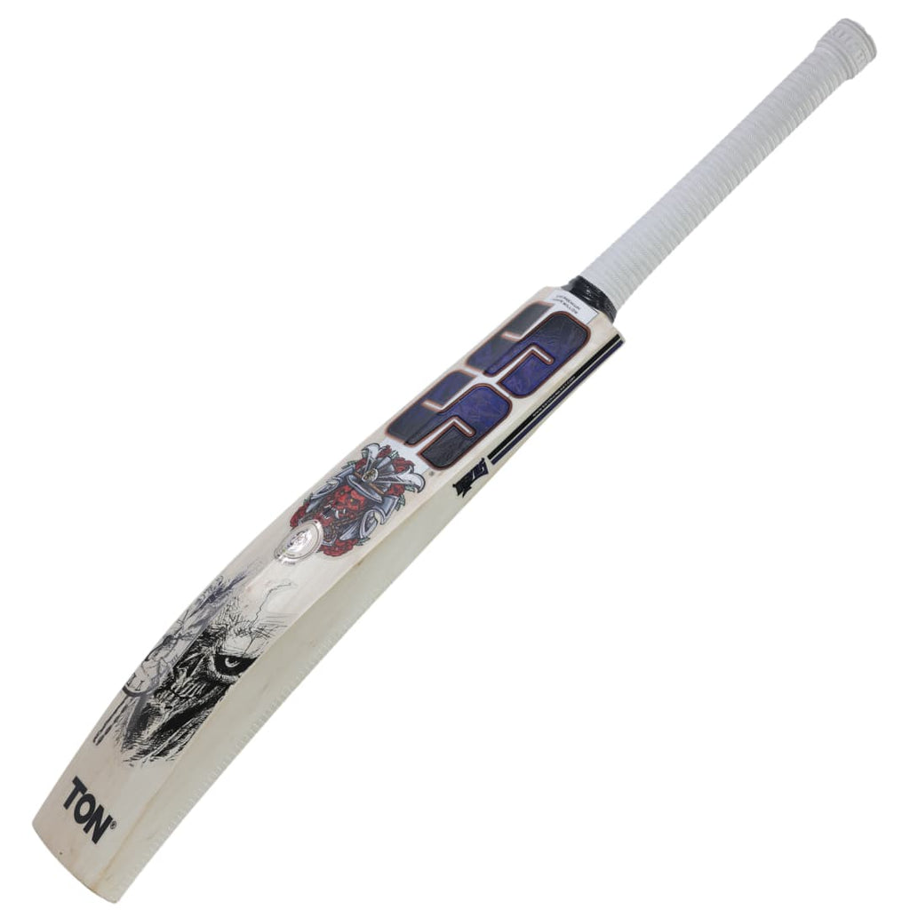 SS TON Devils Blue Kashmir Willow Cricket Bat - Short Handle (SH) - Front View