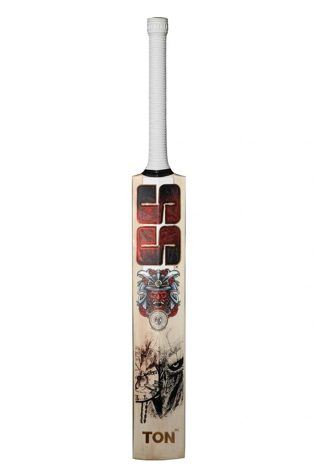 SS TON Devils Red English Willow Cricket Bat - Short Handle (SH) - Side View