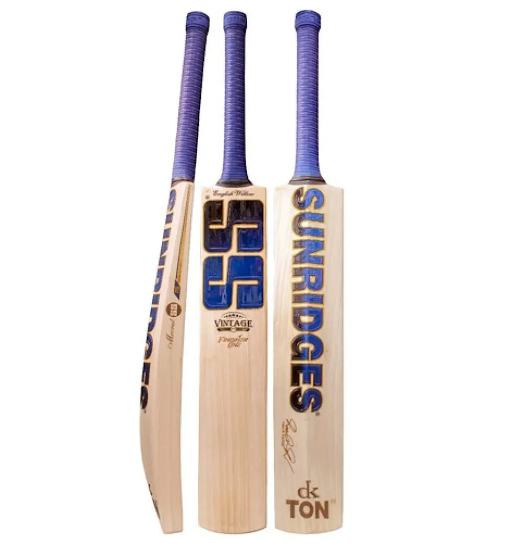 SS TON Dk Vintage Finisher One English Willow Cricket Bat - Short Handle (SH) - Front View